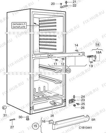 Взрыв-схема холодильника Electrolux AR8913B - Схема узла C10 Cabinet